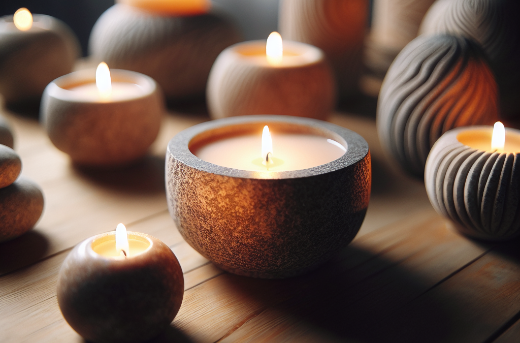 Stone candles for holistic wellness