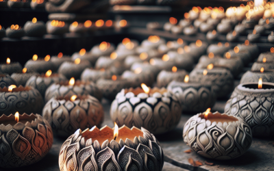 Unique stone candles for balance